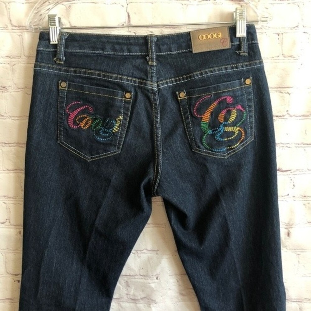 COOGI Multicolor Embroidered Straight Leg Jeans Denim